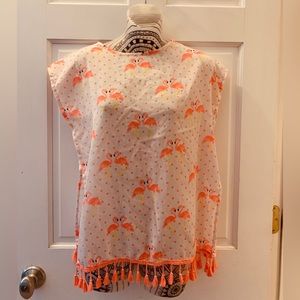 flamingo beach weather top with fringe